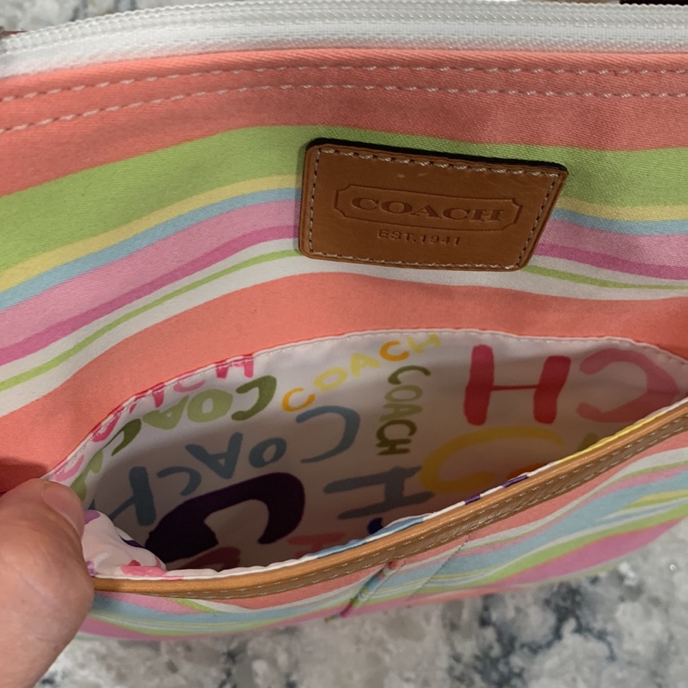 Coach Multicolor Pastel Striped Crossbody Bag - Picture 2 of 5